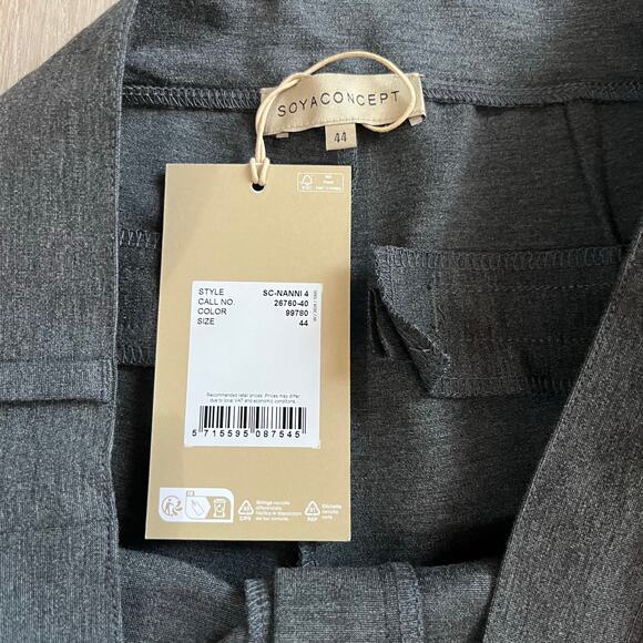 Soyaconcept Women’s Grey Wide Leg Pant Size 44 - Picture 5 of 11